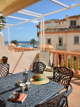 The terrace over looks the maria at No.22 the Belgravia Club, Estepona