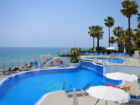 Relax around the pool at Dominion Beach