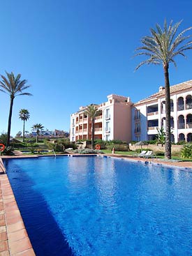 One of the 3 pools at La Perla Beach