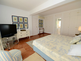 The master bedroom enjoys sea views at La Calma
